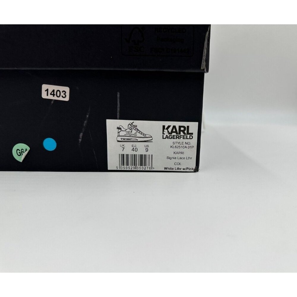 NIB Karl Lagerfeld Women Sneakers kapri Signia Leather KL62510A US 9 HTF - Picture 13 of 16